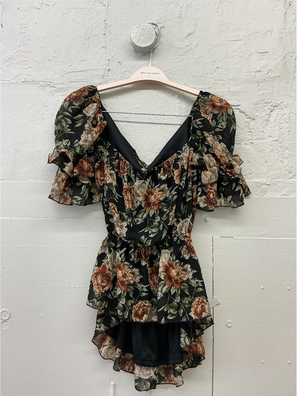 Boohoo Floral Puff Sleeve Blouse